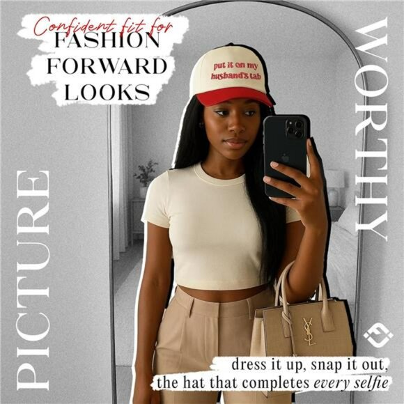 Vintage Snapback Trucker Hat Red Adjustable Cap for Men Women Funny Cowboy Dad - Picture 6 of 7